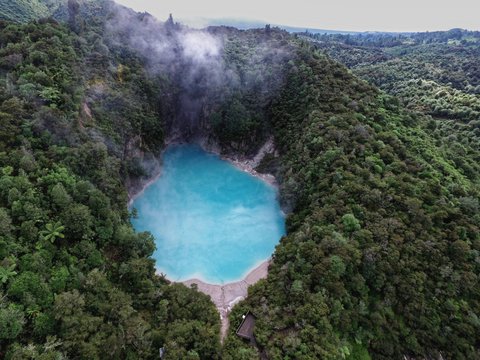 Blue Lake at the Waimangu Volcanic Lake on the North Island of New Zealand - By Colin Watts.