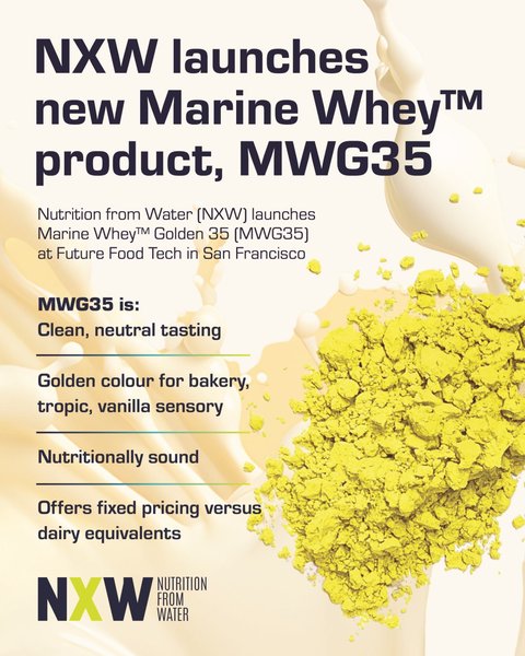 Nutrition from Water (NXW) Launches Marine Whey Golden 35 at Future Food Tech in San Francisco